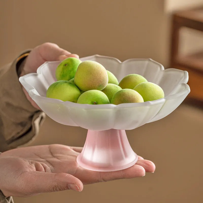 The Lotus Pedestal Platter | Hand-Finished Ceramic Fruit & Dessert Stand