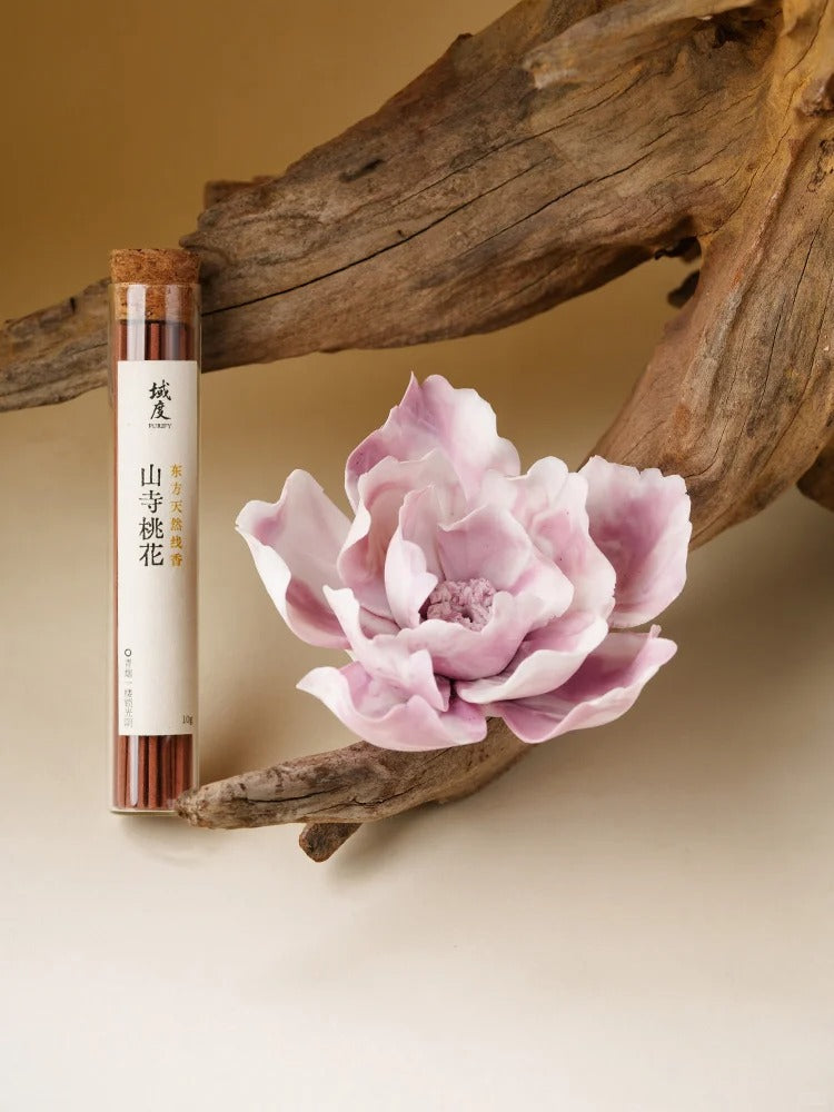 Hand-Sculpted Ceramic Peony & Incense Throne